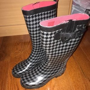 Houndstooth rain boots rubber capelli New York